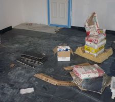 Pose du carrelage au rdc