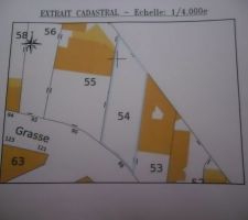 Notre terrain est la parcelle 54, l'entr&eacute;e se fait par le bas au niveau du num&eacute;ro 88