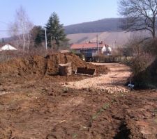 1er jour des travaux!!! Chemin d'accès et fondations!!