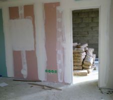 Entr&eacute; option garage (travaux a ma charge) vue du salon.