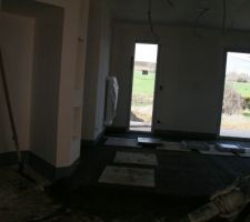 Petit chemin en carreaux de bois