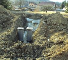 Les tuyaux d'eau sur le terrain