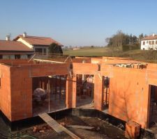 Mise en place des Coffrage pour les poutres sp&eacute;ciales  BA !!!!!!! 

Retomb&eacute;e 0 dans la maison 
Retomb&eacute;e 20 a l'exterieur