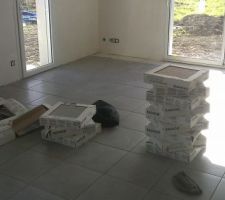 Les carreleurs aux boulot