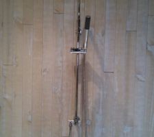 La pomme de douche de la future douche à l'italienne.