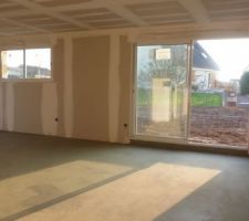 Petite chape 4cm &agrave; 5cm avant de poser le TMS pour le chauffage au sol