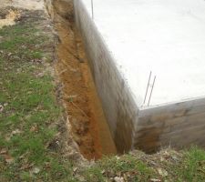 Dégagement du sable éboulé pour poser le drainage(batifibre)