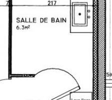 Plan salle de bain avant modifications