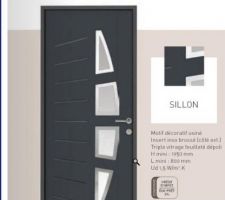 La porte d'entrée que l'on a choisi. De chez K-Line. Anthracite à l'extérieur et blanche à l'intérieur.