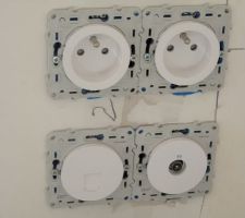 Prise électrique, prise TV et prise RJ45