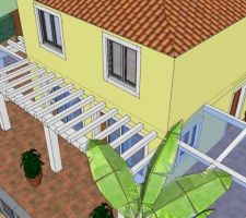 Vue 3D d'une villa jumelée du projet