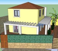 Vue 3D d'une villa jumel&eacute;e du projet