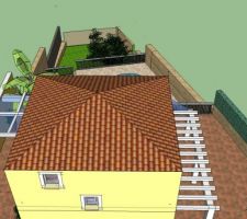 Vue 3D d'une villa jumel&eacute;e du projet