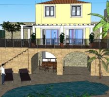 Vue 3D d'une villa jumel&eacute;e du projet