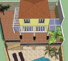 Vue 3D d'une villa jumelée du projet