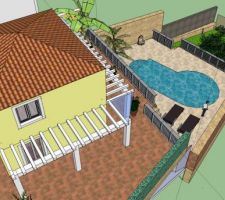 Vue 3D d'une villa jumel&eacute;e du projet