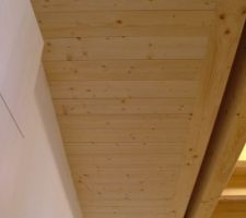 Plafond sous le passage de la VMC et du conduit sanitaire dans le bureau