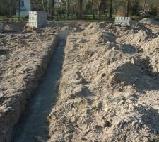 Semelles béton sur tout le pourtour de la maison