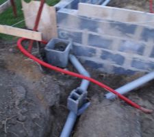 Installation du réseaux eaux de pluie - raccordement vers cuve de recup