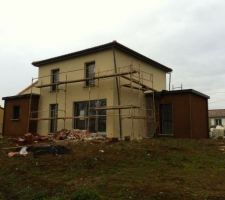 Enduits : WERBER, pierre claire et caramel brun