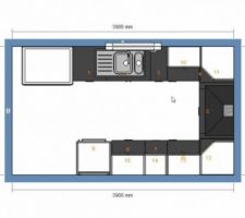 Plan de la cuisine suite a une reflexion de 6 mois :( (une fois que le constructeur sait ce qu'il doit faire c'est mieux)