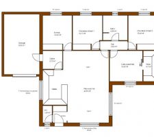 Le plan de la maison ( modifications en cours du garage et cellier)