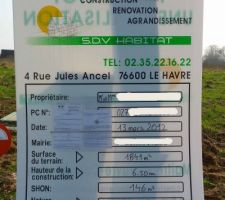 Mise en place du Panneau de chantier le 13 mars 2012 !!!