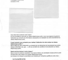 Page 1/3 du courrier envoyé par France Télécom suite à l'autorisation de permis de construire (remontant à début décembre 2011)