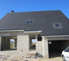 Pose des gouttières alu.