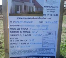 Notre panneau de chantier!