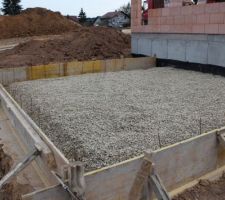 Coffrage puis tout venant du garage
