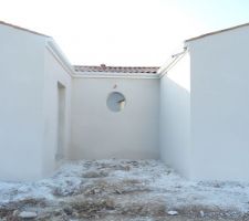 Façade crépis côté patio/hublot