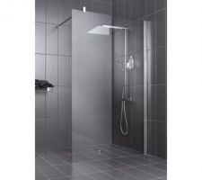 Paroi de douche probable (Elysée Leroy Merlin en 120cm... ou Influence chez Lapeyre, un peu moins chère). Fixation mur ou plafond par contre ? (pour la béquille)