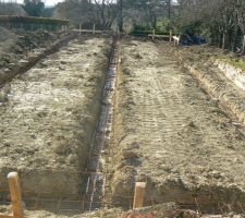 Ferraillages des fondations du mur de soubassement du plancher ourdis (vide sanitaire)