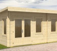 Voilà l'abris de jardin pour les enfants, 17 m2 !! en 44mm ! pour ceux que ça interresse, je met le lien : 
http://www.oogarden.com/Onglet3-prod-5153-Chalet-de-jardin-en-bois-BARUDA-17-m2.html#onglets
3799 euros livraison comprises !