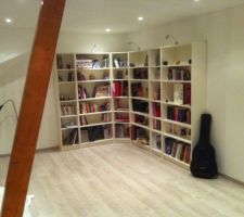 Mezzanine avec bibilioth&egrave;que