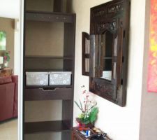 Le dressing de l'entrée, côté rangement.
