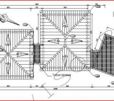 Plan des différentes toitures.