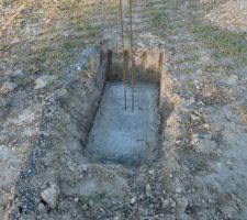 Fondations pour les poteaux du carport