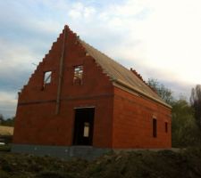 Charpente posée, vue de derrière