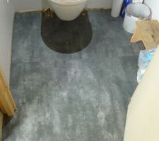 Pose revêtement wc (réaliser avec les chutes)