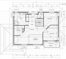 Plan de l'etage. Entrée en haut.