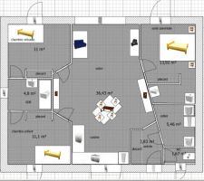 Nouveau plan avec modélisation de la chambre virtuelle