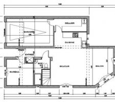 Le plan du rez de chaussée qui ferra un peu plus de 60m²