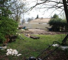 Au nord du terrain, gros nettoyage, arbres &agrave; couper, haies &agrave; enlever