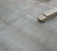 Apr&egrave;s la pluie, on devine le doublage du treilli m&eacute;tallique dans une zone de 3 m2