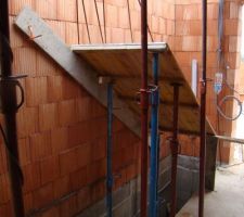 Escalier en cours de coffrage
