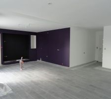 Les murs violets sont prêts à reçevoir notre cuisine