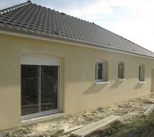 Façade arrière, enduit du jour