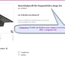 Profilé de finition pour nappe à excroissances (Delta-MS)